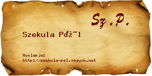 Szekula Pál névjegykártya
