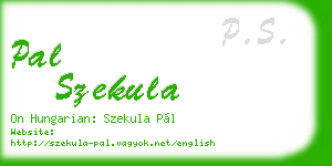 pal szekula business card