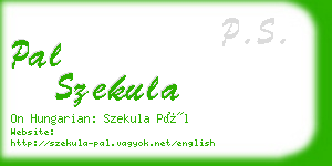 pal szekula business card